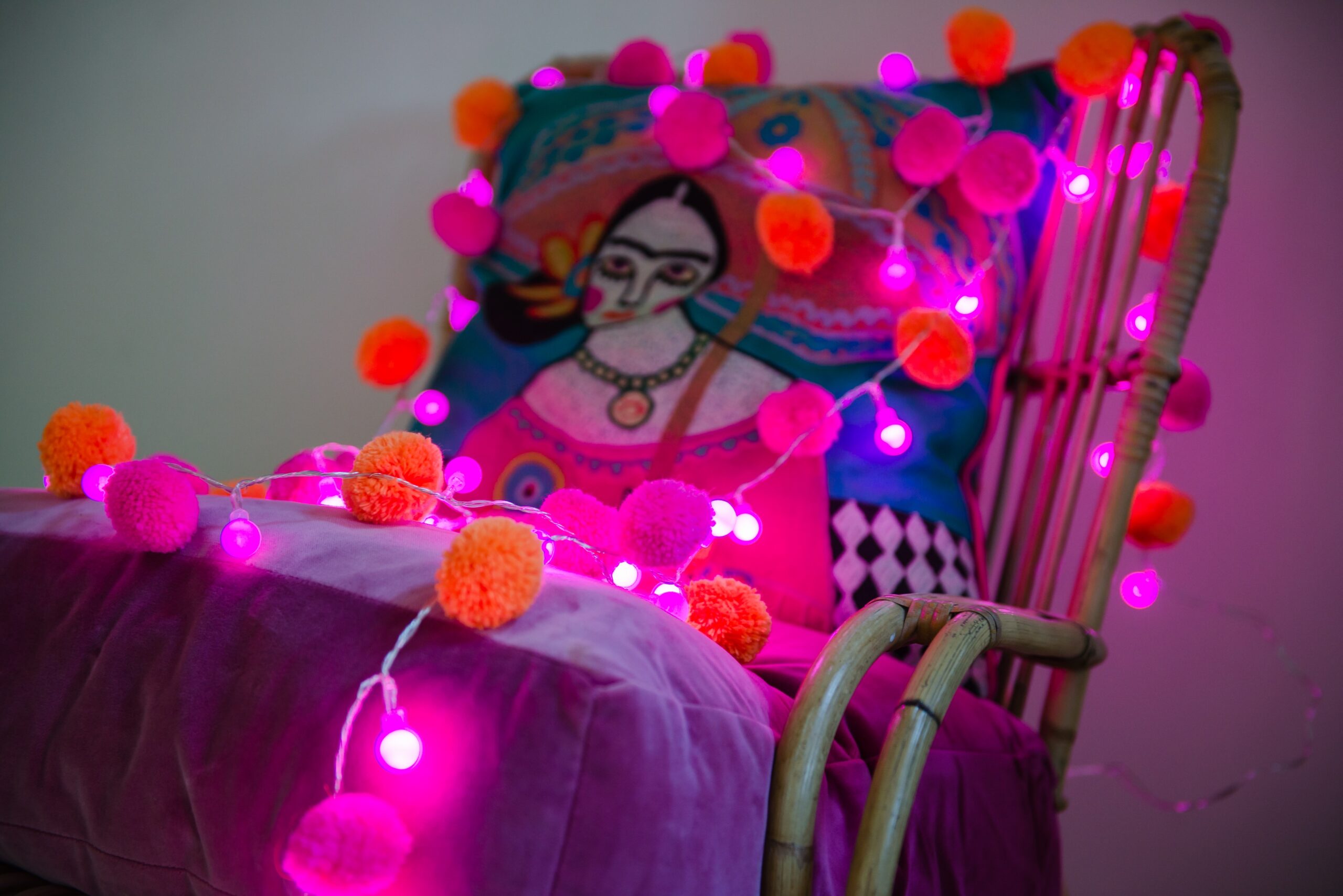 Pink&Orange 'Festival' Fairy Light Chain, USB 4 Pink&Orange 'Festival' Fairy Light Chain, USB - Image 3