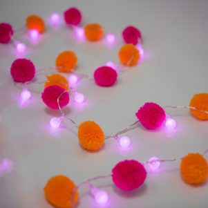 pom pom fairy light chain festival