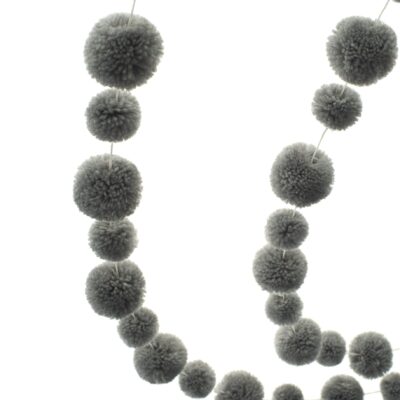 Grey Pom Pom Garland 3