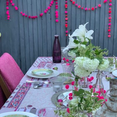 Pinks Pom Pom Garland 9 pinks pom pom garland