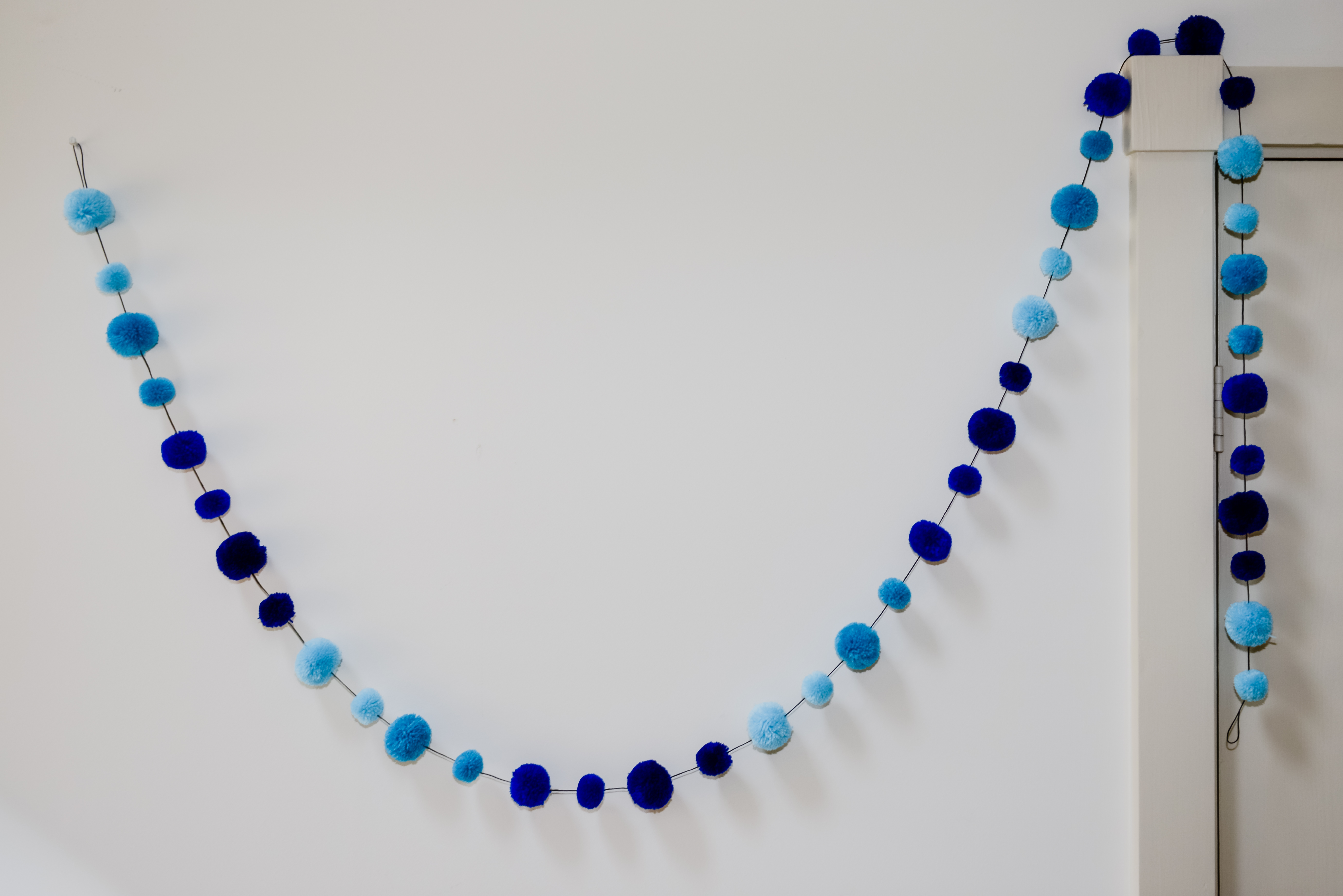 Blues Pom Pom Garland 5 Blues Pom Pom Garland - Image 3