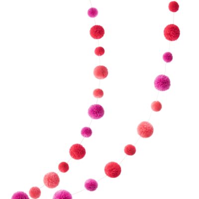 Flamingo Pink Pom Pom Garland 1