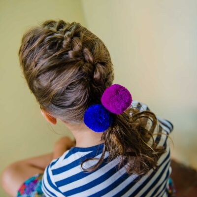 Pom Pom Hair Bobbles 4cm 7 Pom Pom Hair Bobbles 4cm 2