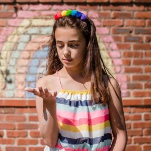 Rainbow PomPom Hair Band