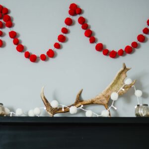 PomPom Galore Red and White Garlands Christmas