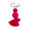 pom pom and tassel key ring clip with flamingo pink pom poms and tassel and gold clip and split ring