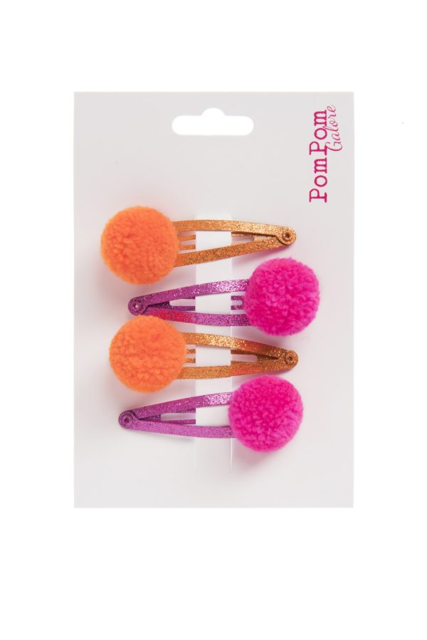 Pom Pom Hair Slides - Matt Glitter - Image 6