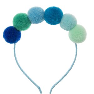 Aqua Blues Hair Band pom pom galore