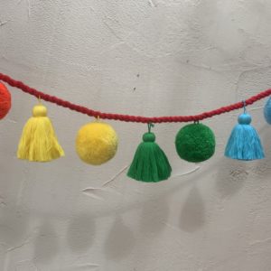 A Jumbo Pom Pom Tassel Garland Rainbow 
