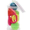 Neon Pom Pom hair Bobble Tub with 5 neon contrasting soft elastics