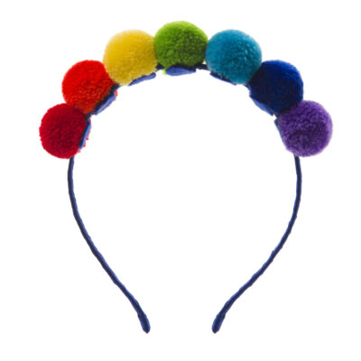 Rainbow Pom pom Alice Band
