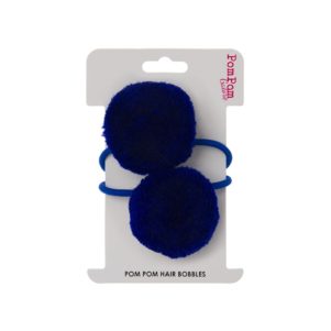 Indigo Blue set of 2 4cm pom pom hair bobbles