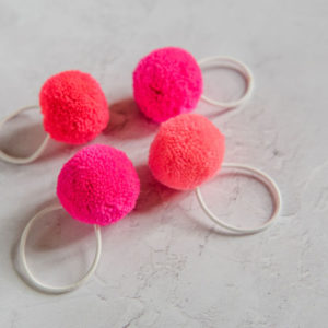 Pom Pom Hair Tie Sets 10 Pinks set of 4 Pom pom hair bobbles that come in a gift tube