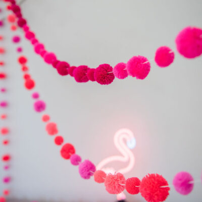 Flamingo Pinks Pom Pom Garland