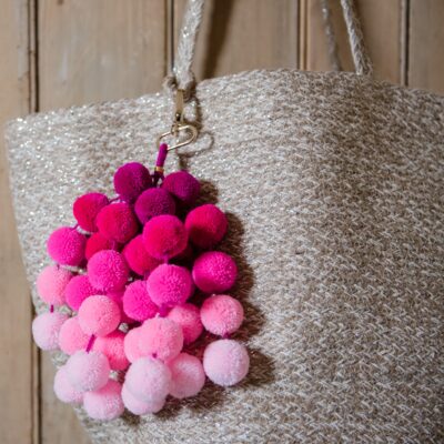 Large Ombre Pom Pom Bag Charm 8 Large Ombre Pom Pom Bag Charm 3