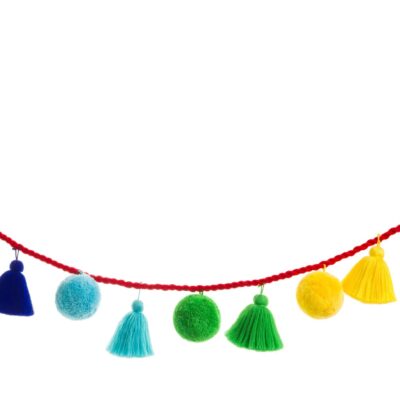 Jumbo pom pom and tassel garland