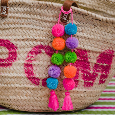 small pom pom and tassel bag swag