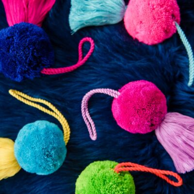 Jumbo Pom Pom Tassel Bag Swags