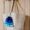 Large Blues Ombre Dangle Pom Pom Bag Charm