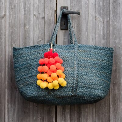 Large Ombre Pom Pom Bag Charm 9 Large Ombre Pom Pom Bag Charm 4