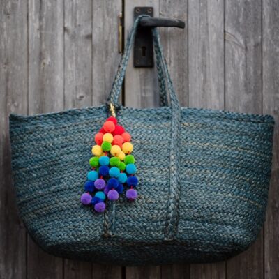 Rainbow Pom Pom Bag Charm