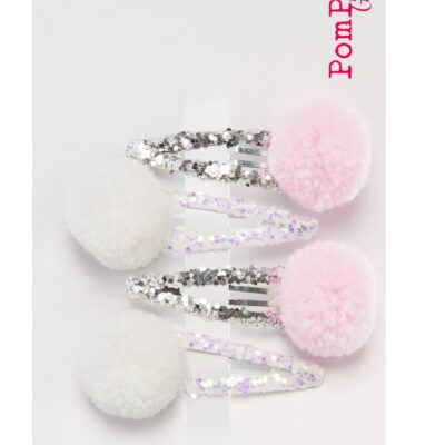Pom POm pastel glitter slide