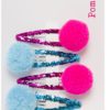 om Pom pink and blue glitter slide
