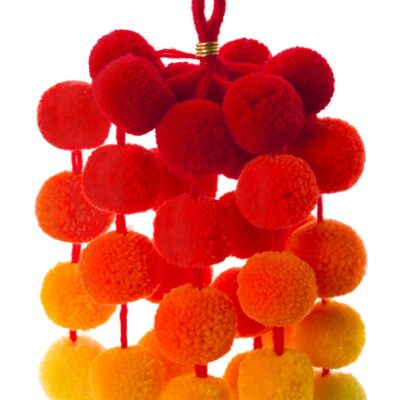 Small Ombre Pom Pom Bag Charm Clips 20 Small ombre pom pom orange bag clip