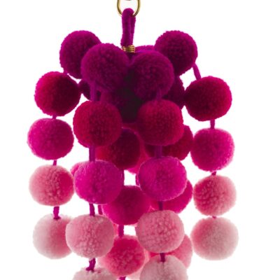 Small Ombre Pom Pom Bag Charm Clips 24 pink pom pom small ombre clip
