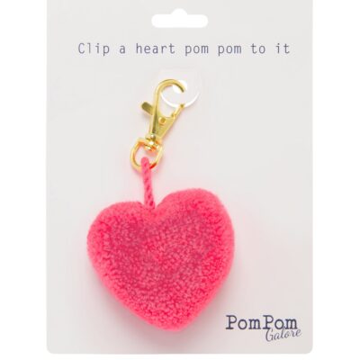 Heart Pom Pom Clip Blush PPG-HClipBL