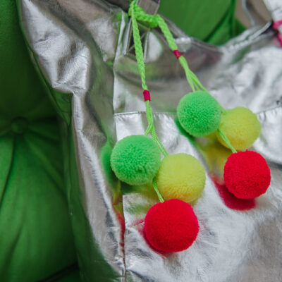 neon fluro pom pom swag