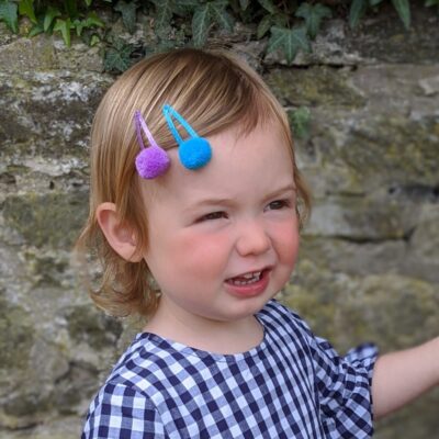 Pom Pom Hair Slides - Matt Glitter 11 Pom Pom Hair Slides - Matt Glitter 2