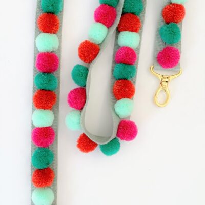 Pom Pom Bag Strap 8 Pom Pom Bag Straps Mint Greens and Raspberry Pinks
