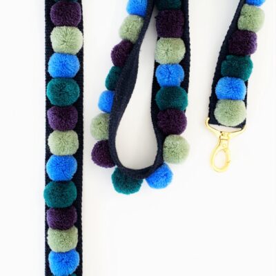Pom Pom Bag Strap 9 Pom pom Bag Strap Blues and Green