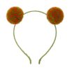 Orange and Green Speckle Pom pom hair band
