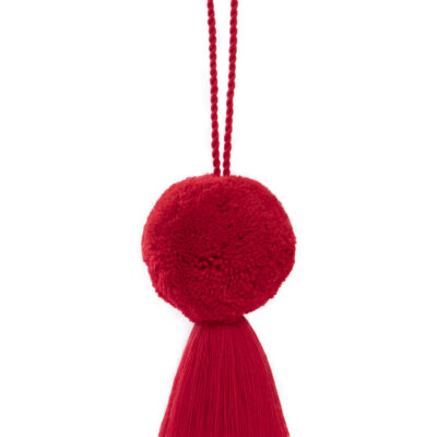 Jumbo Red pom pom and tassel decorations 7 Jumbo Red pom pom and tassel decorations 4