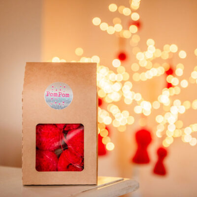 Red Pom Pom Tree Baubles