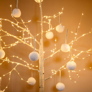 White Pom Pom Tree Baubles 8 White Pom Pom Tree Baubles 2