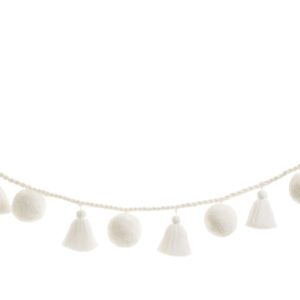 Jumbo White Pom & Tassel Garland 7 Jumbo White Pom & Tassel Garland 1