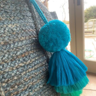 Pom Pom and Trio Tassel Swags Pinks or Blues, Large 7 Pom Pom and Trio Tassel Swags Pinks or Blues, Large 3