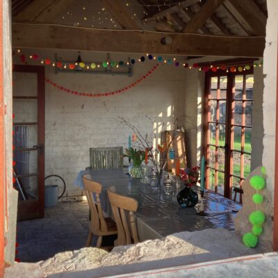 Pom Pom Fairy Light Chain Rainbow 3