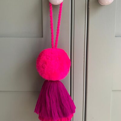 Pom Pom and Trio Tassel Swags Pinks or Blues, Large 8 Pom Pom and Trio Tassel Swags Pinks or Blues, Large 4
