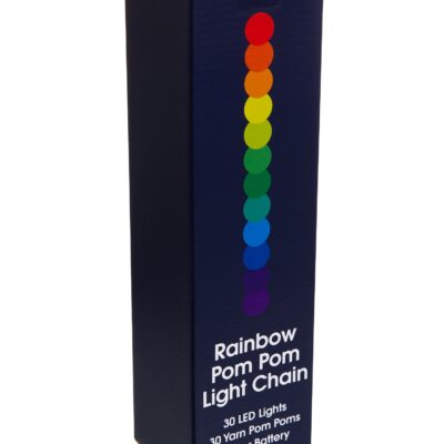 Rainbow Pom Pom Light Chain by Pompom Galore Packaging