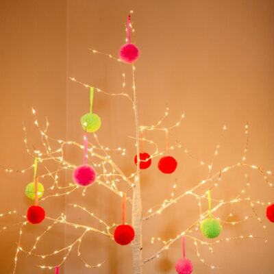 Neon Pom Pom Tree Baubles 7