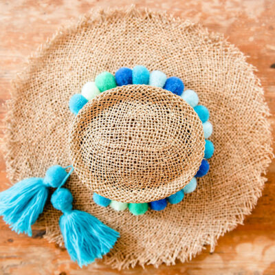 Pom Pom Hat Band Blue 10 Pom Pom Hat Band Blue 4