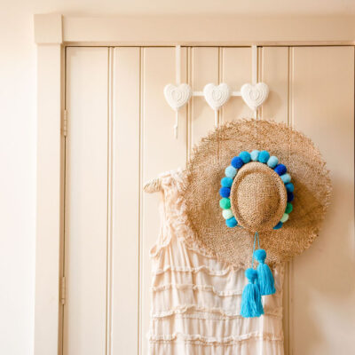 Pom Pom Hat Band Blue