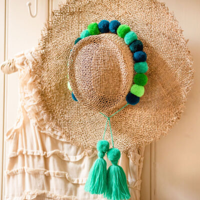 Pom Pom Hat Band Green
