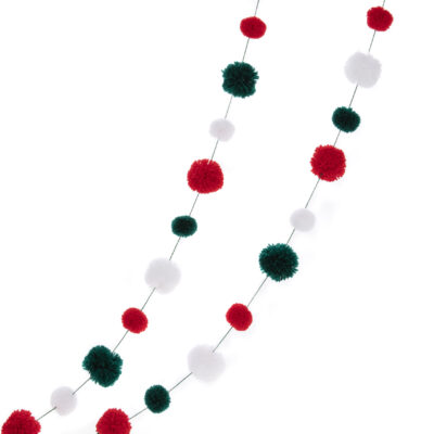 Red White Green Christmas Garland - Image 3