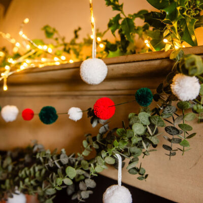 Red White Green Christmas Garland - Image 5