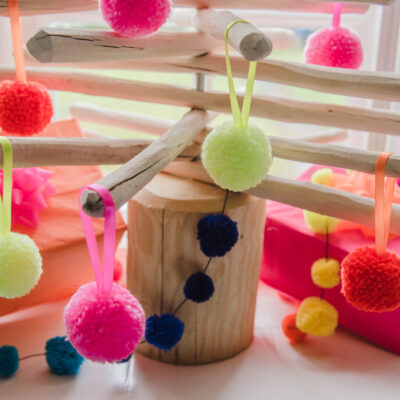 Neon Pom Pom Tree Baubles 9